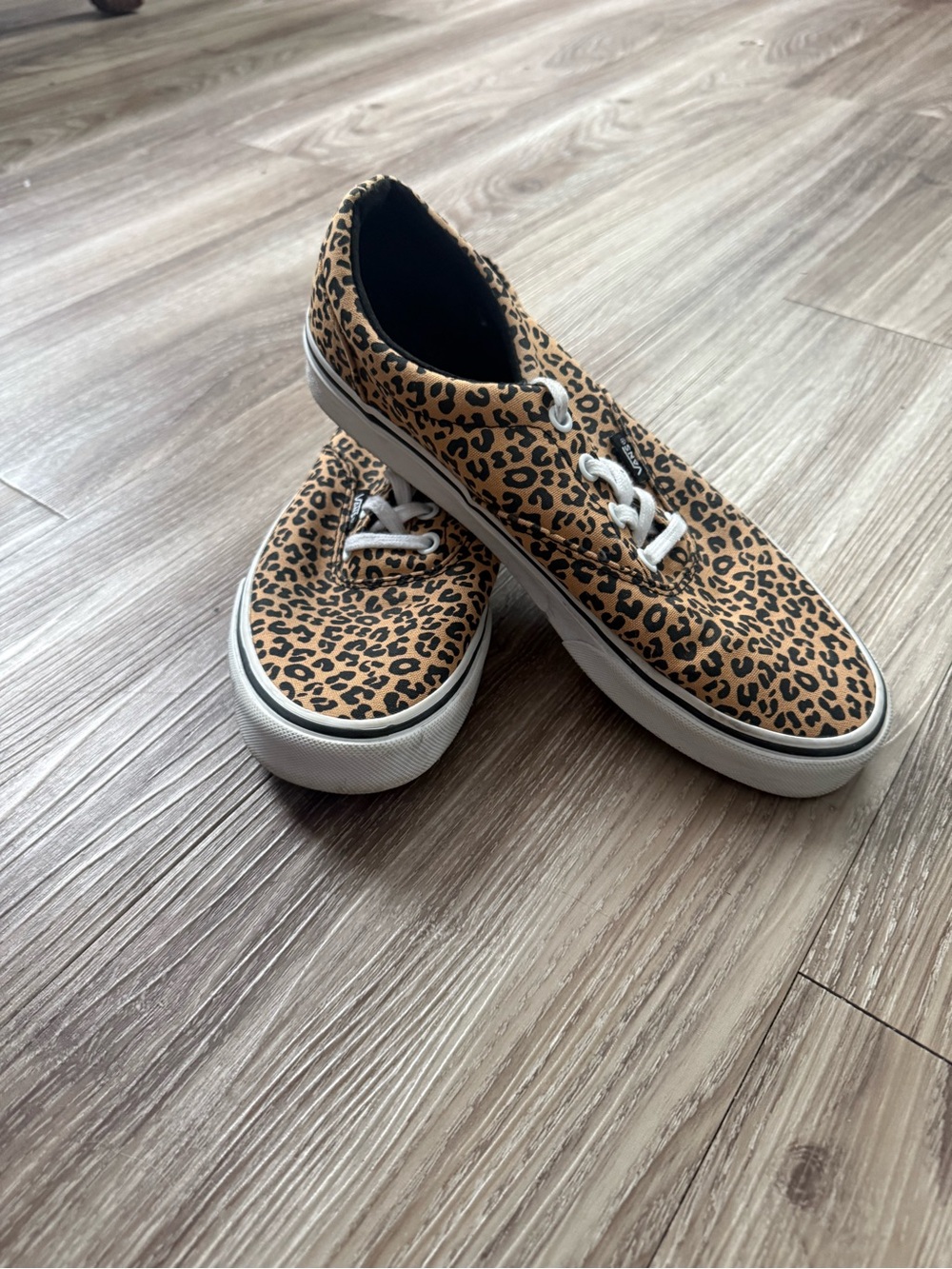 Vans Leopard Print Canvas Sneakers - Tan & Black